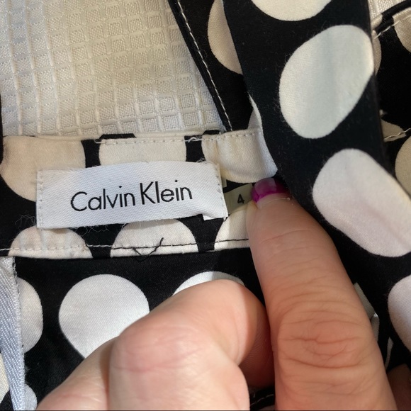 Calvin Klein Geometric Circle Print Black & White Dress Size 4 - Picture 11 of 16